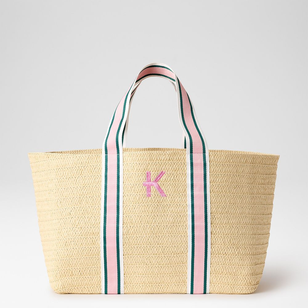 Oversized Ribbon Straw Beach Tote | Mark and Graham