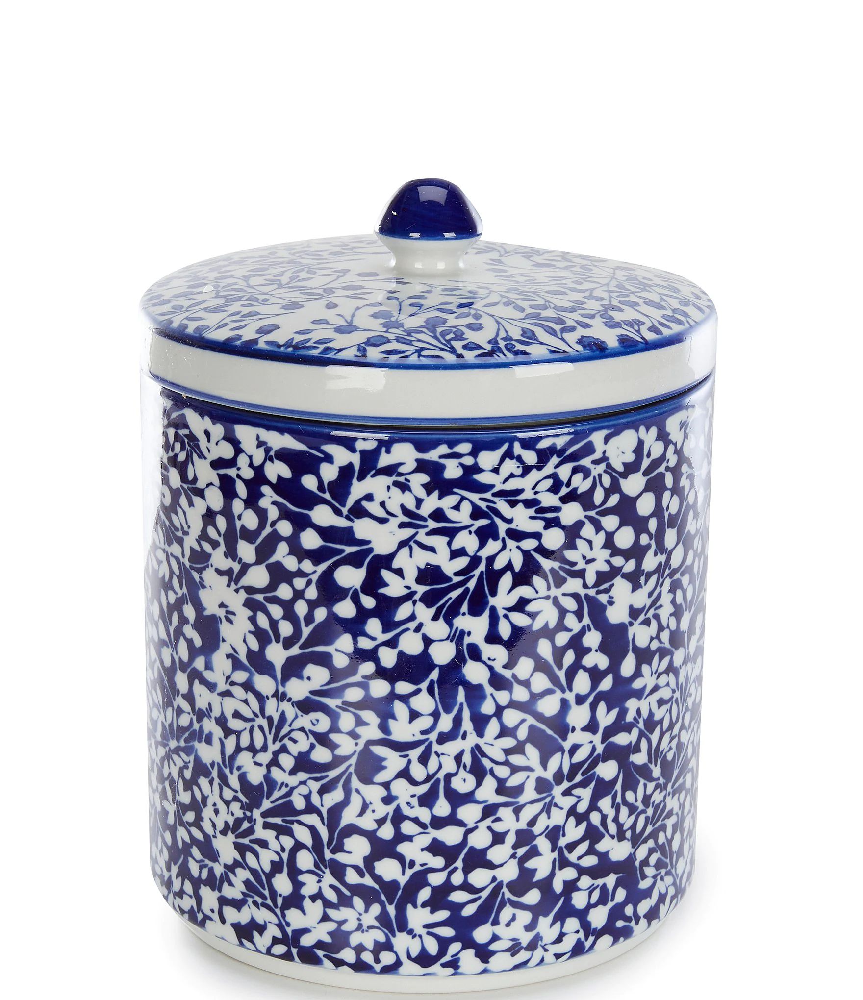 Blue & White Collection Chinoiserie Ceramic Medium Canister, Boxed | Dillard's