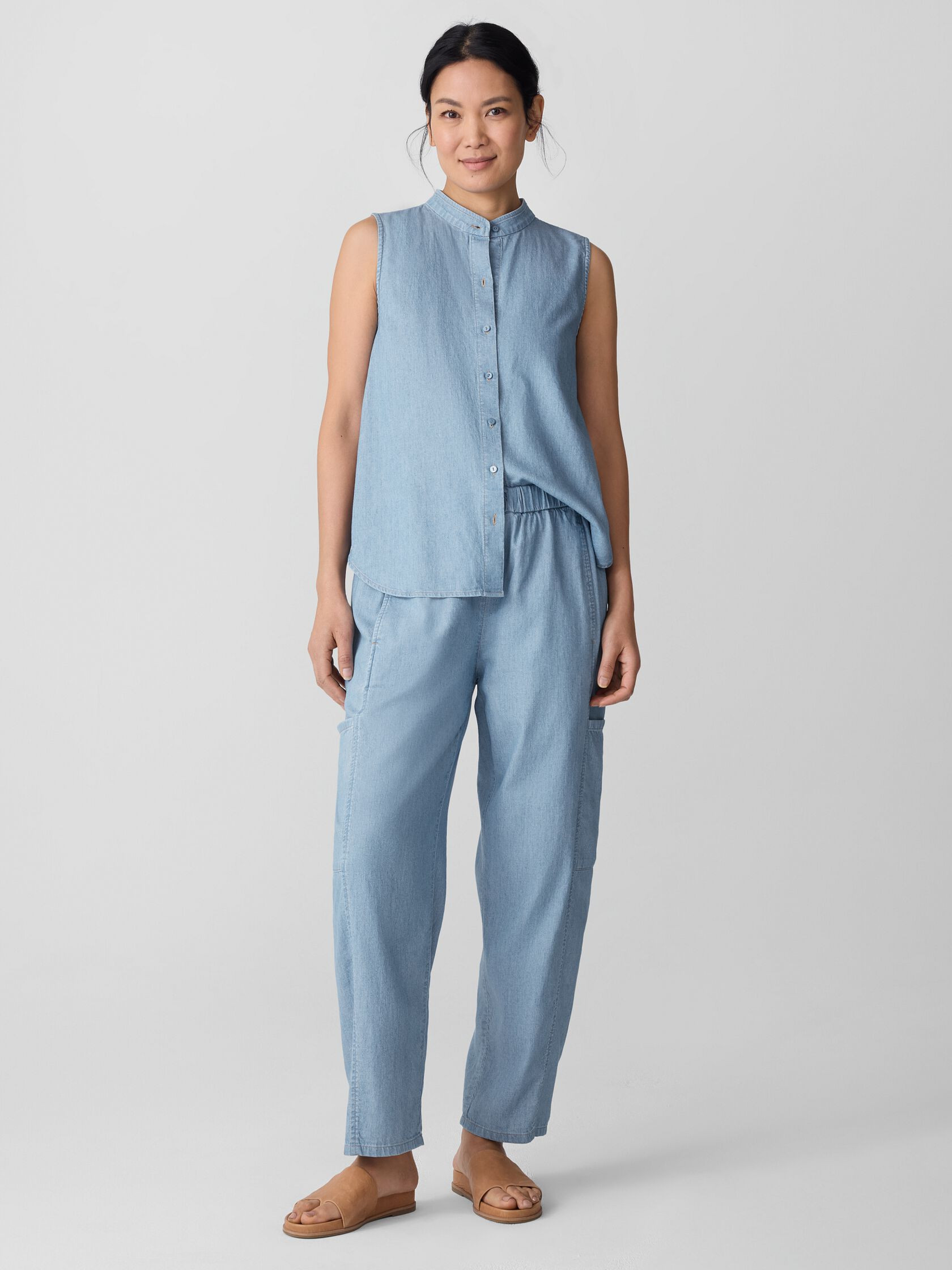 Airy Organic Cotton Twill Cargo Pant | Eileen Fisher