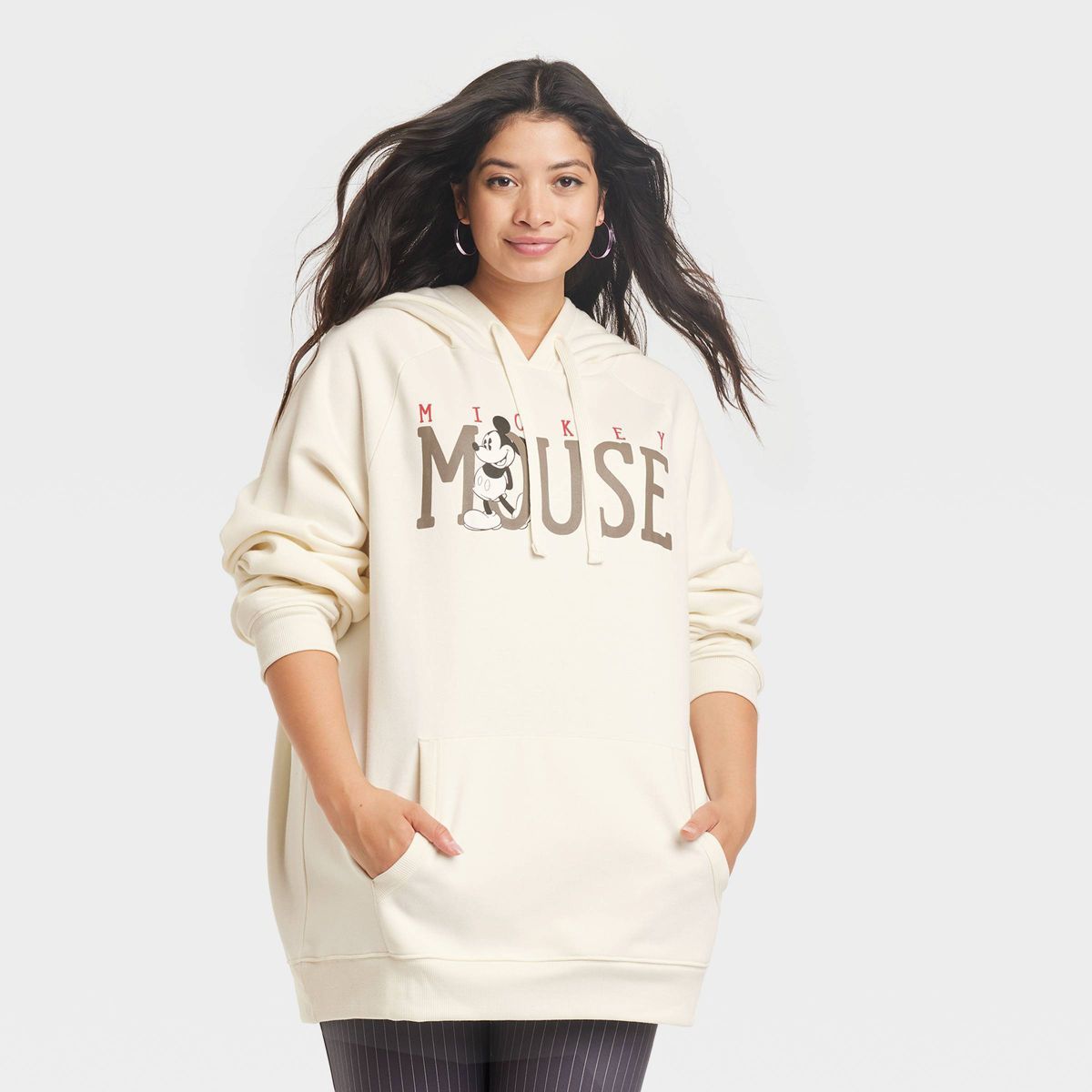 Women's Mickey Mouse Graphic Hoodie - Beige | Target