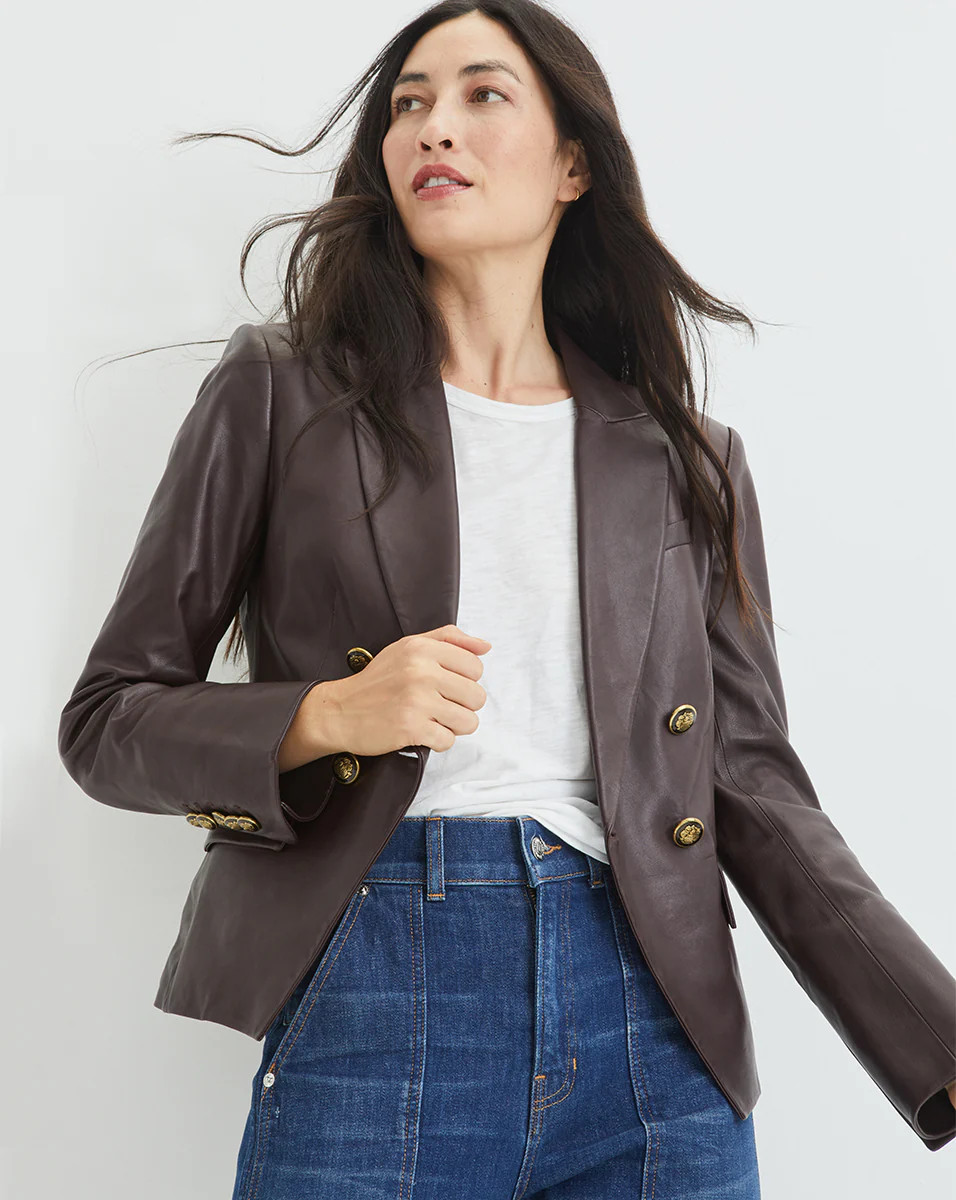Gail Leather Dickey Jacket | Veronica Beard