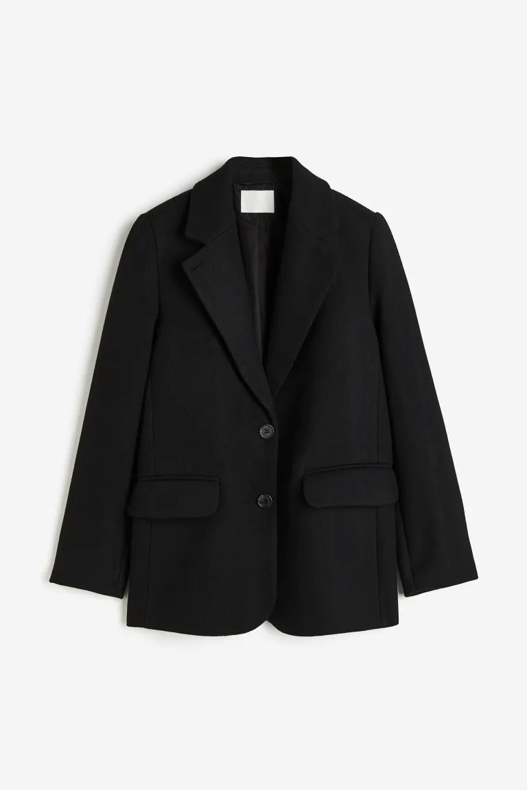 Single-breasted jacket - Black - Ladies | H&M GB | H&M (UK, MY, IN, SG, PH, TW, HK)