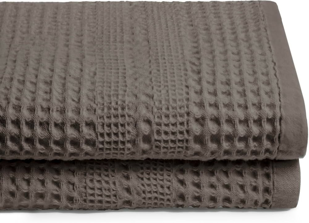 GILDEN TREE Waffle Towels Quick Dry Lint Free Thin, Bath Towel 2 Pack, Classic Style (Stone) | Amazon (US)