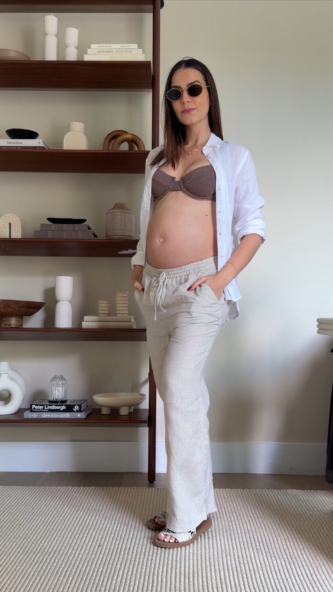 Casual chic linen style coverup idea for this summer vacation! I love how the linen just makes everything look so clean and naturally out together 🥹 these pants are an amazing find from Banana Republic and the bikini is from the amazing @VETCHY which I’ll be wearing my whole pregnancy!!

#LTKBump #LTKSwim #LTKTravel