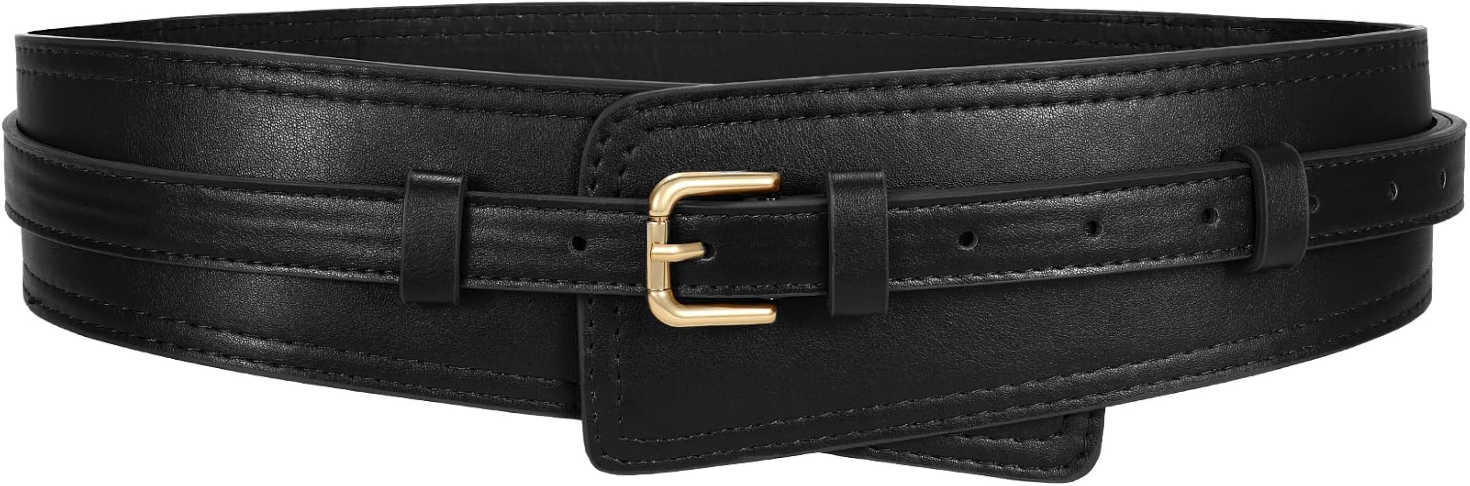 WERFORU Women Wide Waist Belts for Dress Women Fashion Wide Leather Belt 2-in-1 Waistband with Th... | Amazon (US)