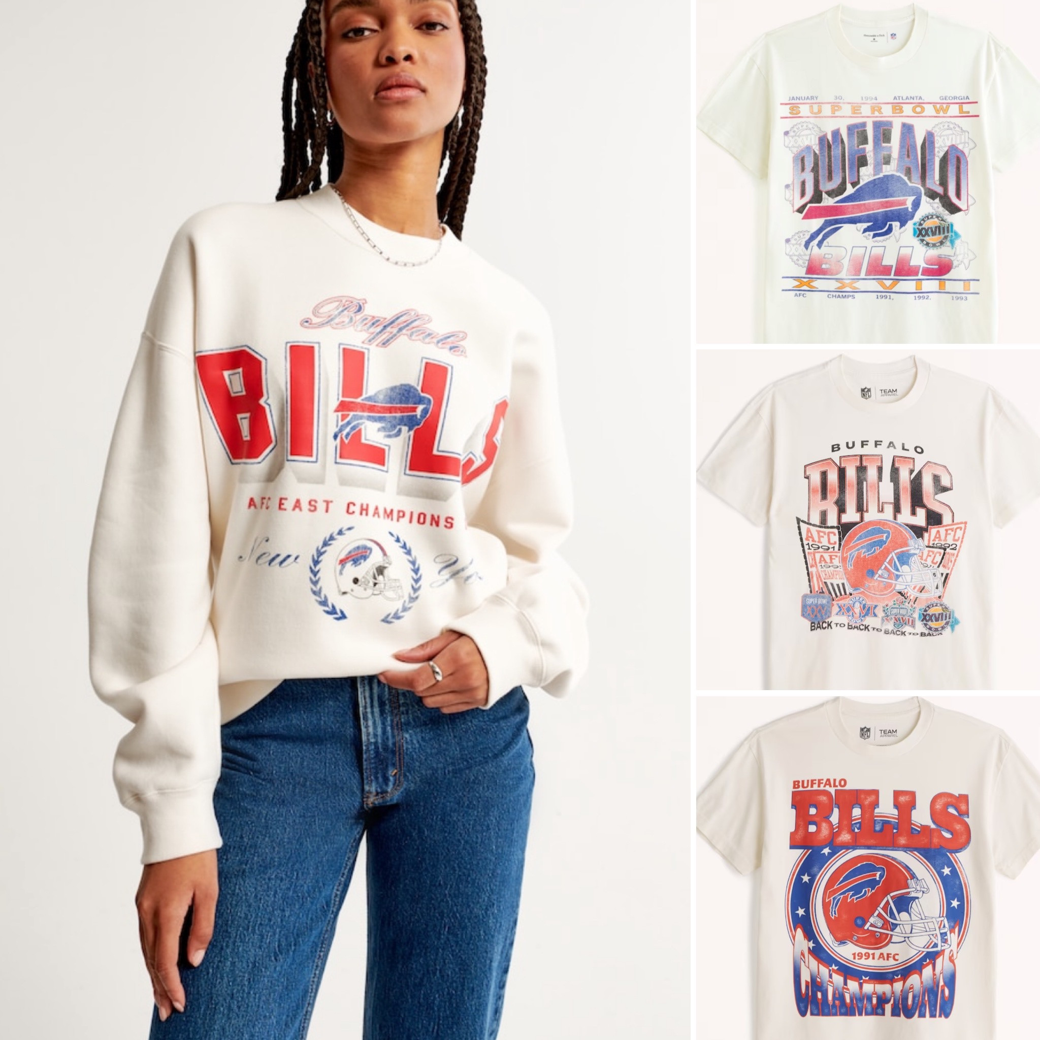 NFL and Abercrombie gear is literally the BEST!  It’s incredibly soft and washes up so well. They just released the sweatshirt again! 
They are unisex so I size normal and get a slight over sized feel! 
NFL, Football, Buffalo Bills 

#LTKunder100 #LTKU #LTKsalealert
