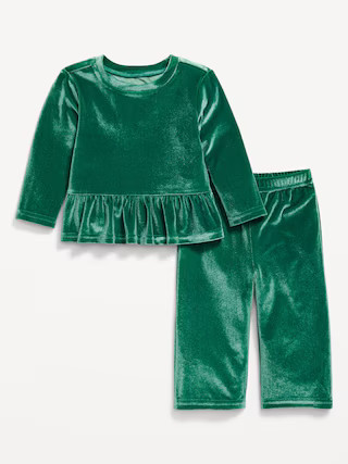 Cozy Velour Peplum Top and Pants Set for Baby | Old Navy (US)