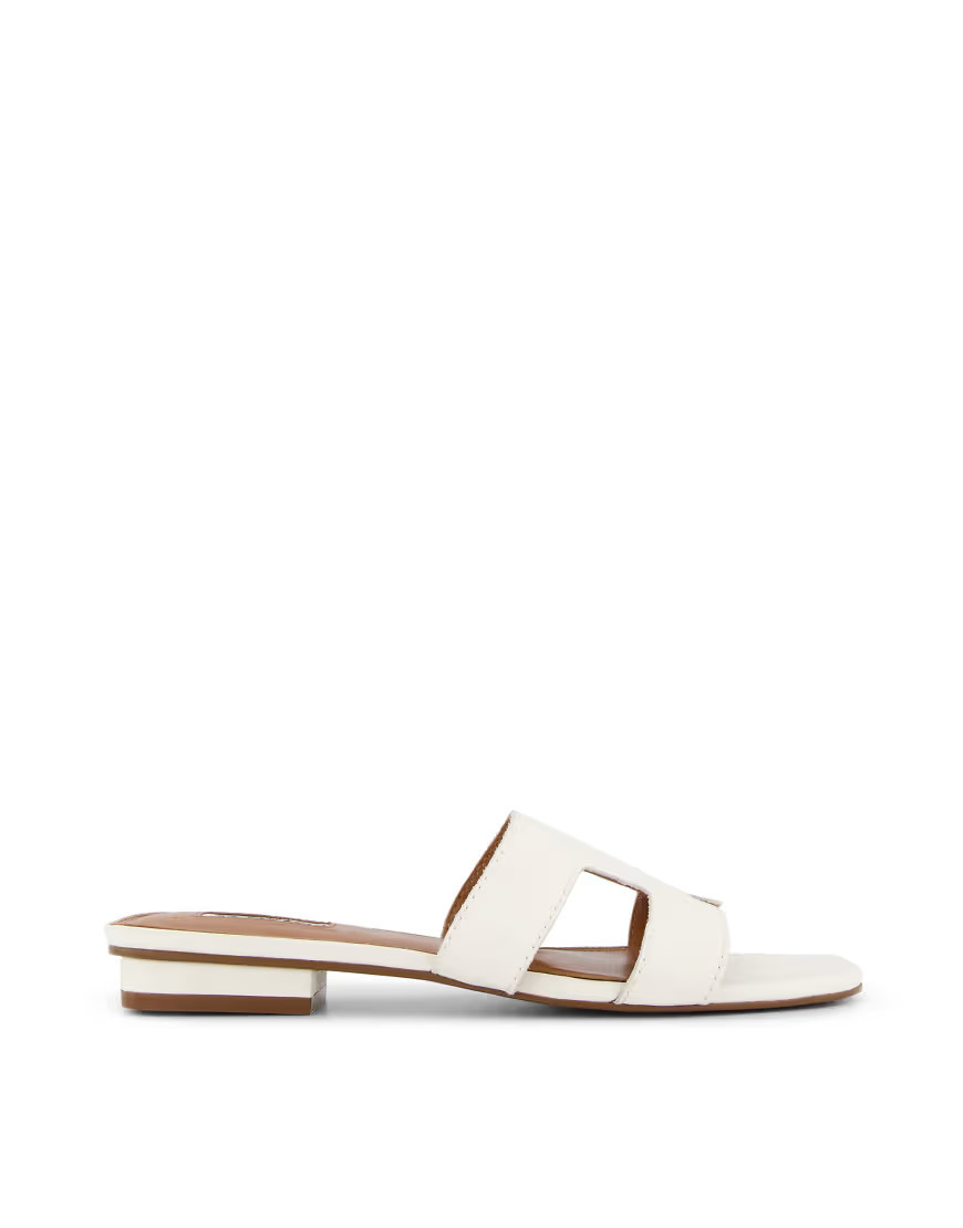 Dune London wide fit loupe sandals in white | ASOS (Global)
