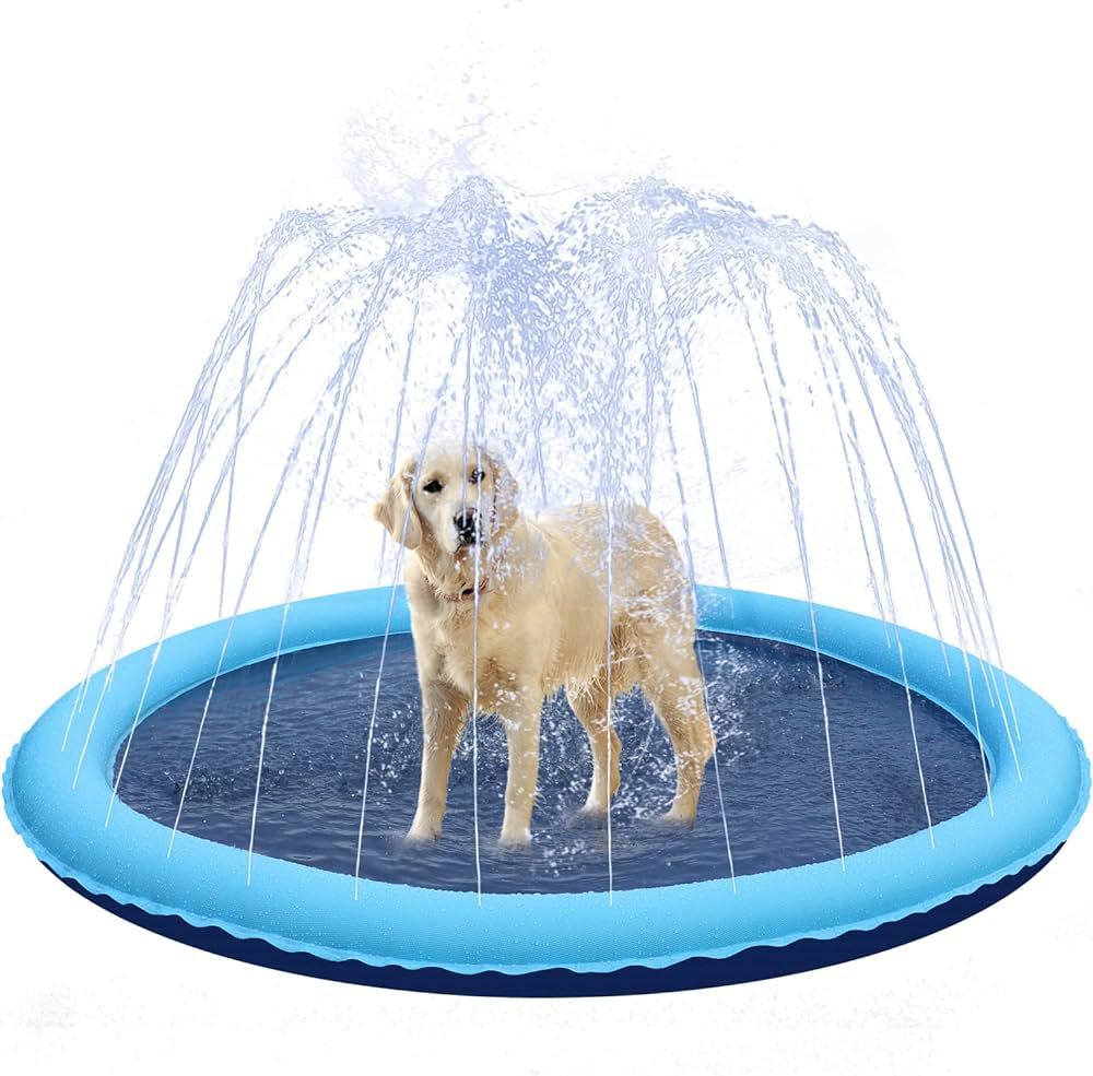 Splash Pad - Splash Pad for Dogs, Dog Splash Pad 59'', Inflatable Water Summer Pool Toys, Outdoor... | Amazon (US)