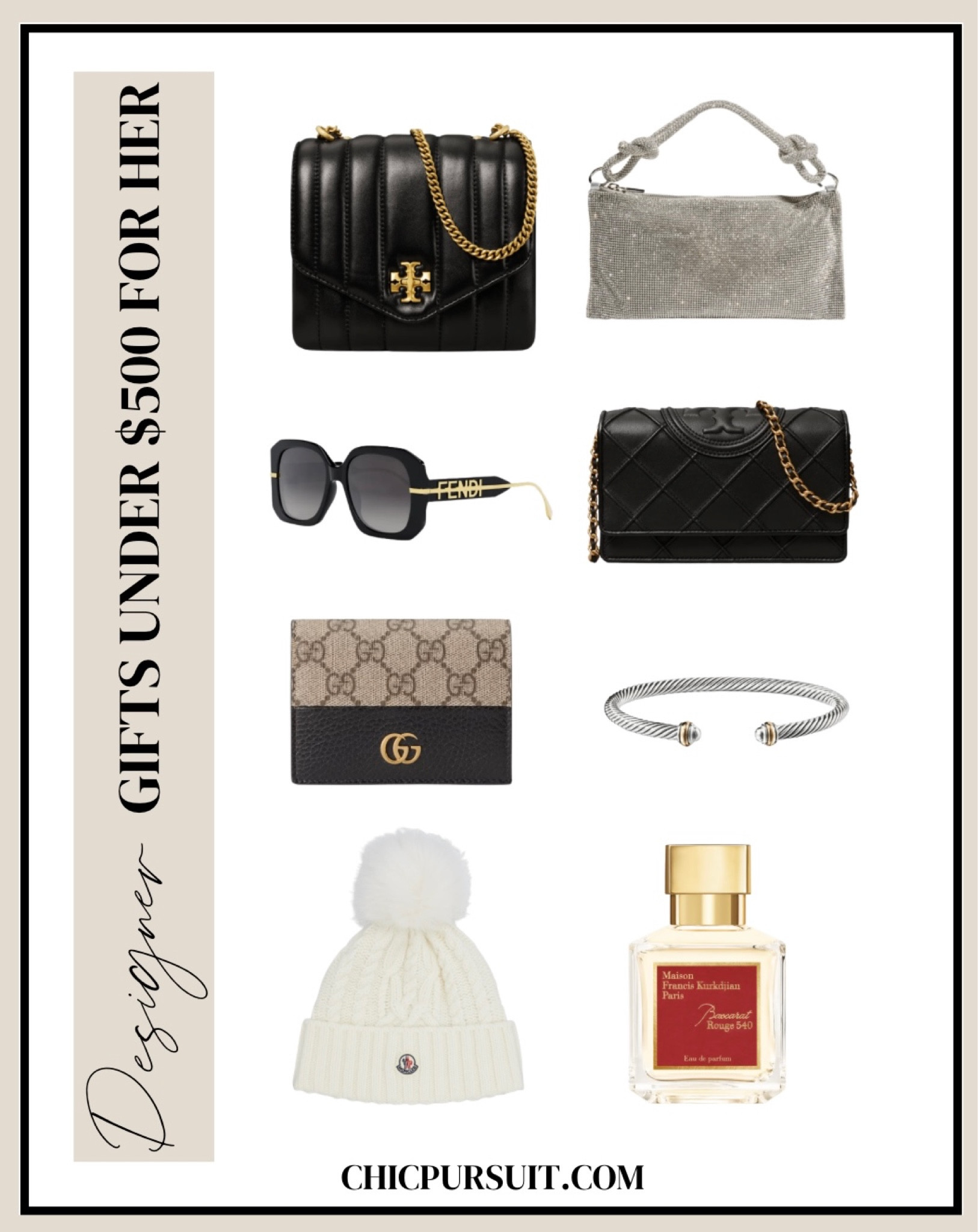 Designer Gifts for women, gifts under $500, designer bags, Gift Guide, Christmas Gifts, holiday season, festive, designer sunglasses, perfume, Gucci, Cult Gaia, cross body bag, David Yurman Bracelet

#LTKGiftGuide #LTKSeasonal #LTKHoliday