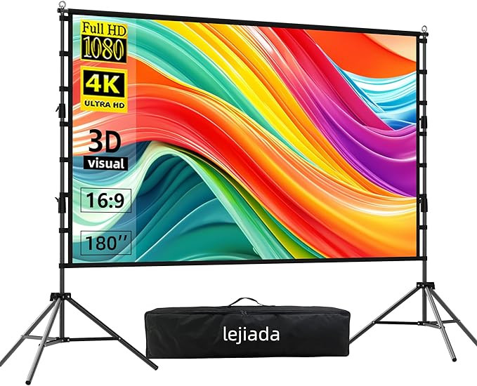 180 inch Projector Screen and Stand, 15FT Large Indoor Outdoor Movie Projection Screen 4K HD 16: ... | Amazon (US)