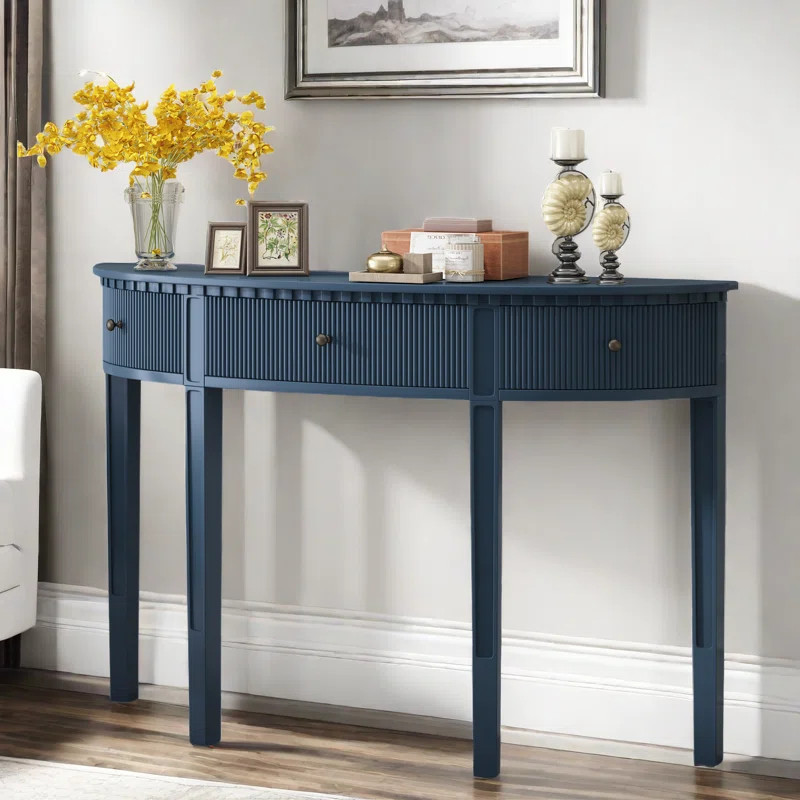 Lark Manor Aeriela Console Table with Vertical Stripe Drawer Fronts and Four Legs | Wayfair | Wayfair North America