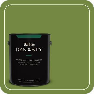 1 gal. #MQ4-44 Green Dynasty One-Coat Hide Semi-Gloss Enamel Interior Stain-Blocking Paint & Primer | The Home Depot