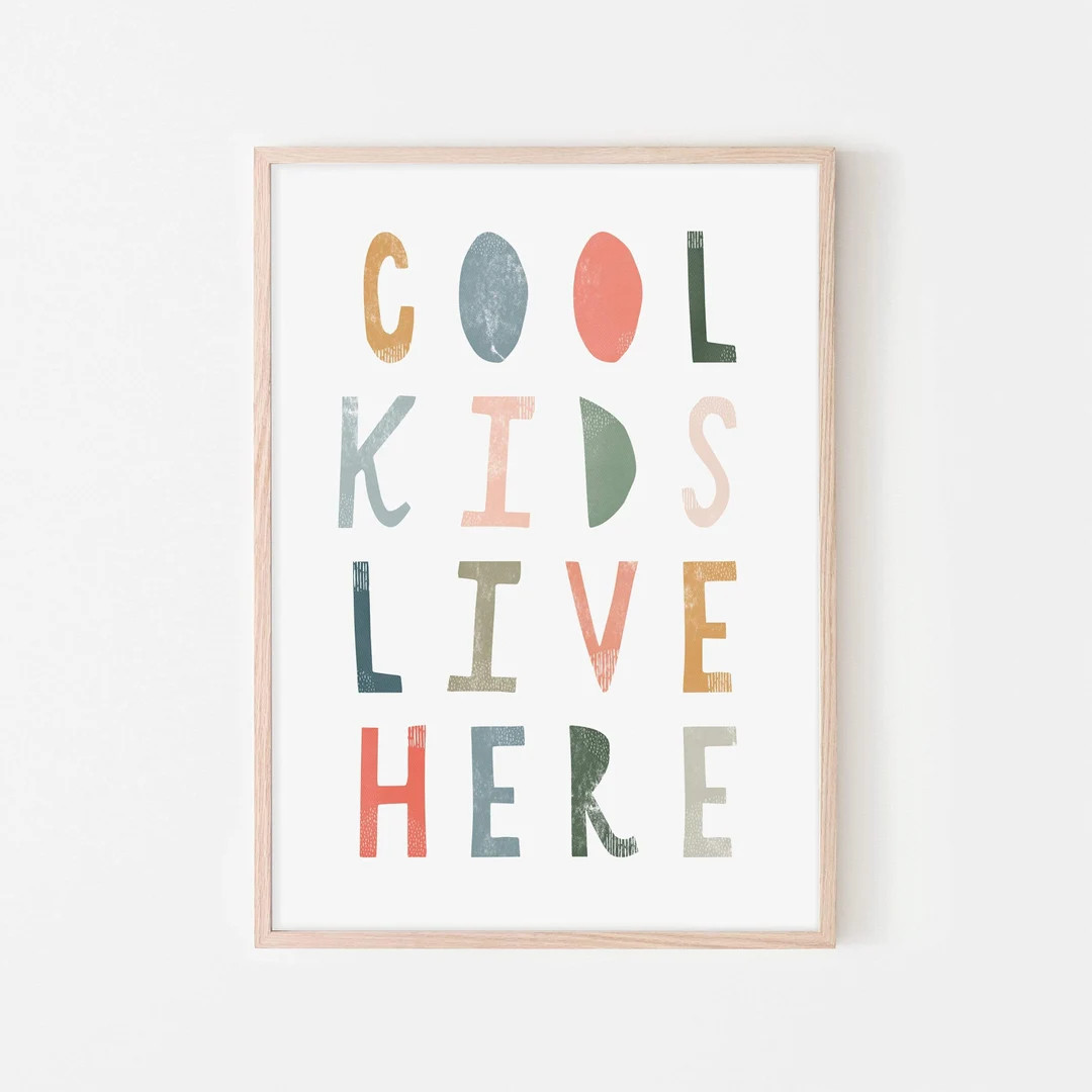 Cool Kids Live Here Space Colours Framed Print - Etsy Canada | Etsy (US)