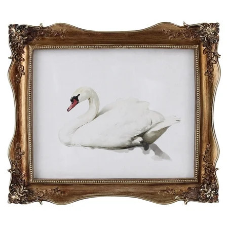 Home Decor Collection Sterling & Noble Home Ornate Gold Framed Swan Canvas Print Wall Art | Walmart (US)