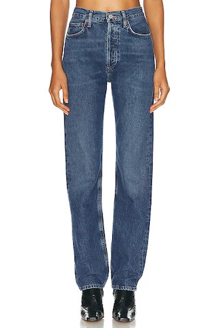 90s Pinch Waist High Rise Straight Jeans | FWRD 