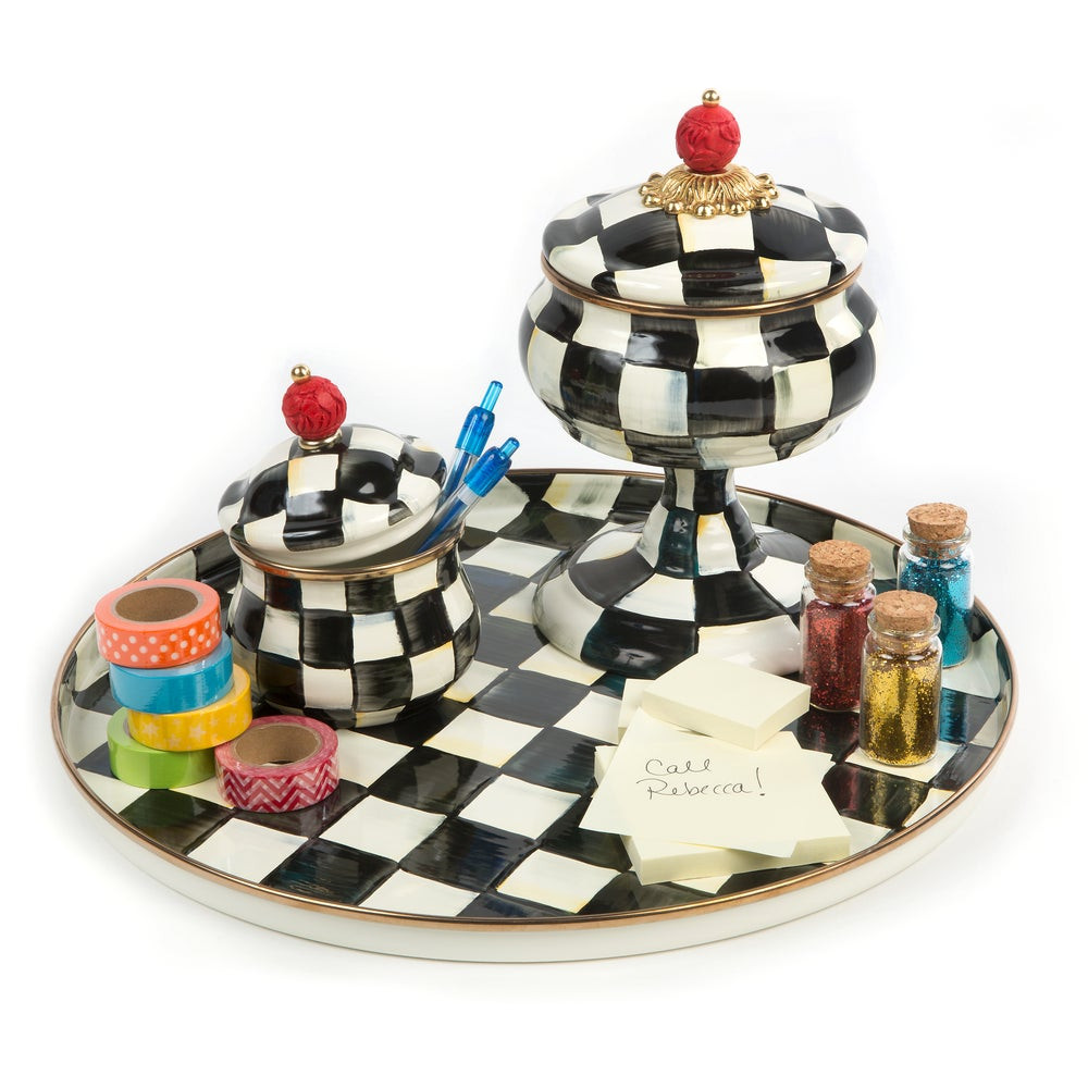 Courtly Check Round Tray | MacKenzie-Childs