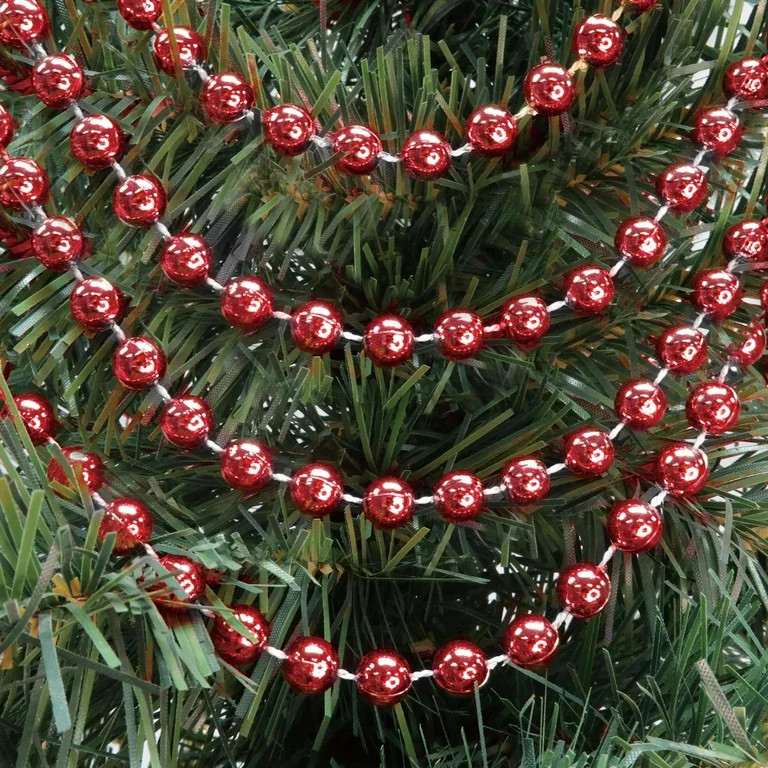 Shiny Red Plastic Bead Christmas Garland, 18 ft, by Holiday Time | Walmart (US)