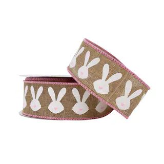 1.5" x 30ft. Faux Linen Wired Bunny Head Ribbon by Celebrate It® Easter | Michaels | Michaels Stores