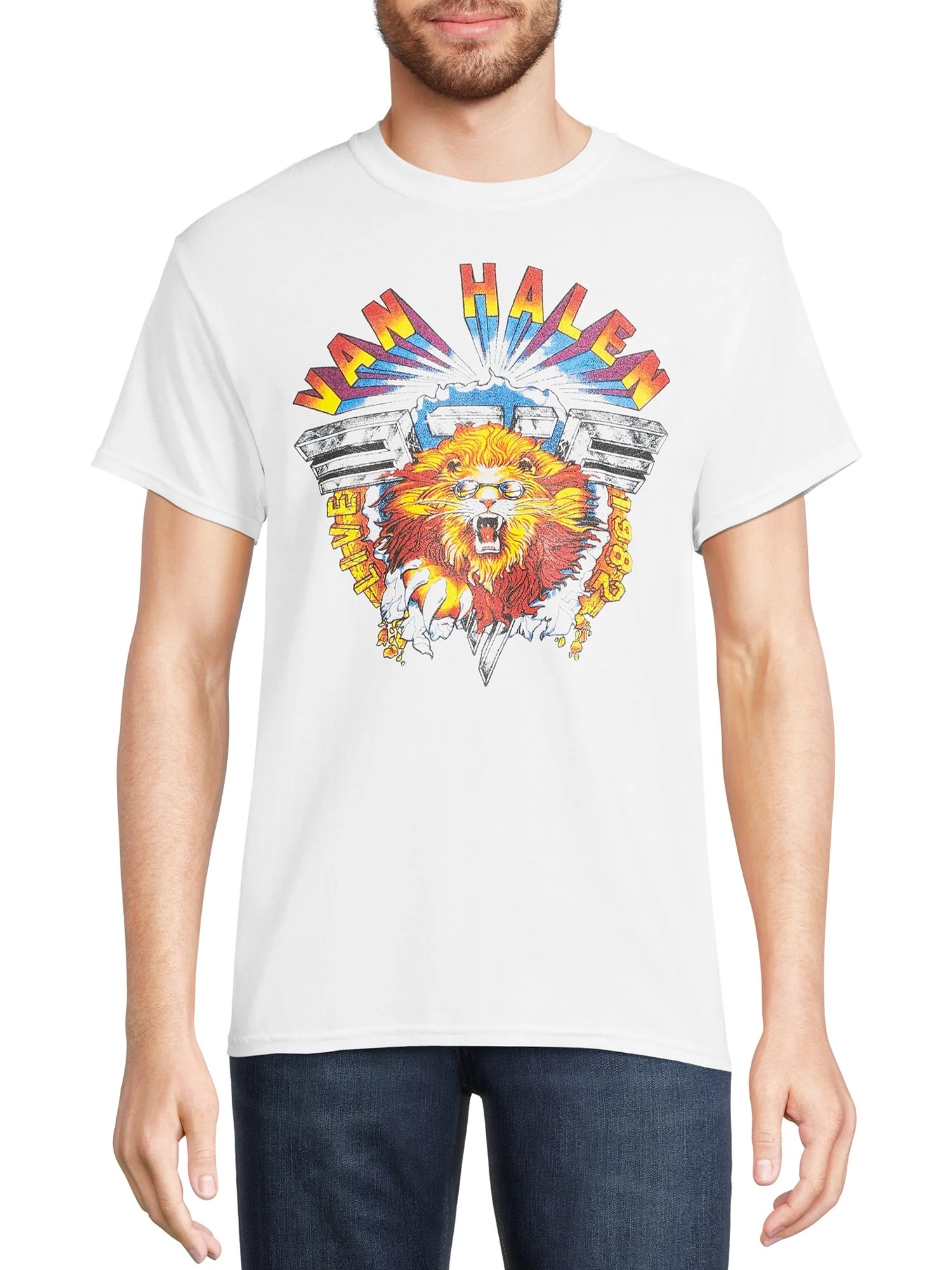 Van Halen Men's & Big Men's 1982 Live Graphic Print T-Shirt - Walmart.com | Walmart (US)