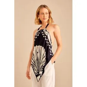 Blusa Malha Estampa Oásis Lenço - Est Oasis Lenco Bl EST OASIS LENCO BL | OffPremium (BR)