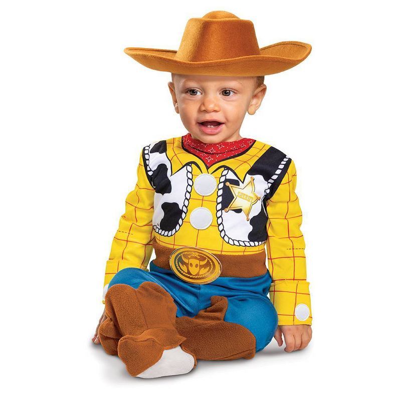 Baby Disney Toy Story Woody Deluxe Halloween Costume Jumpsuit | Target