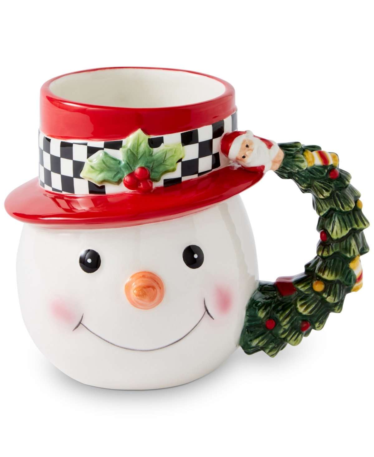 Spode Christmas Tree Black & White Snowman Mug - Green | Macy's