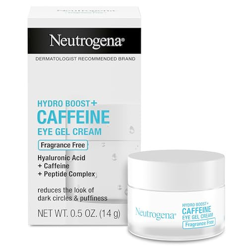 Neutrogena Hydro Boost + Eye Cream for Dark Circles & Puffiness, Under Eye Cream with Caffeine, Hyaluronic Acid and Peptides, Fragrance Free, 0.5 oz | Amazon (US)