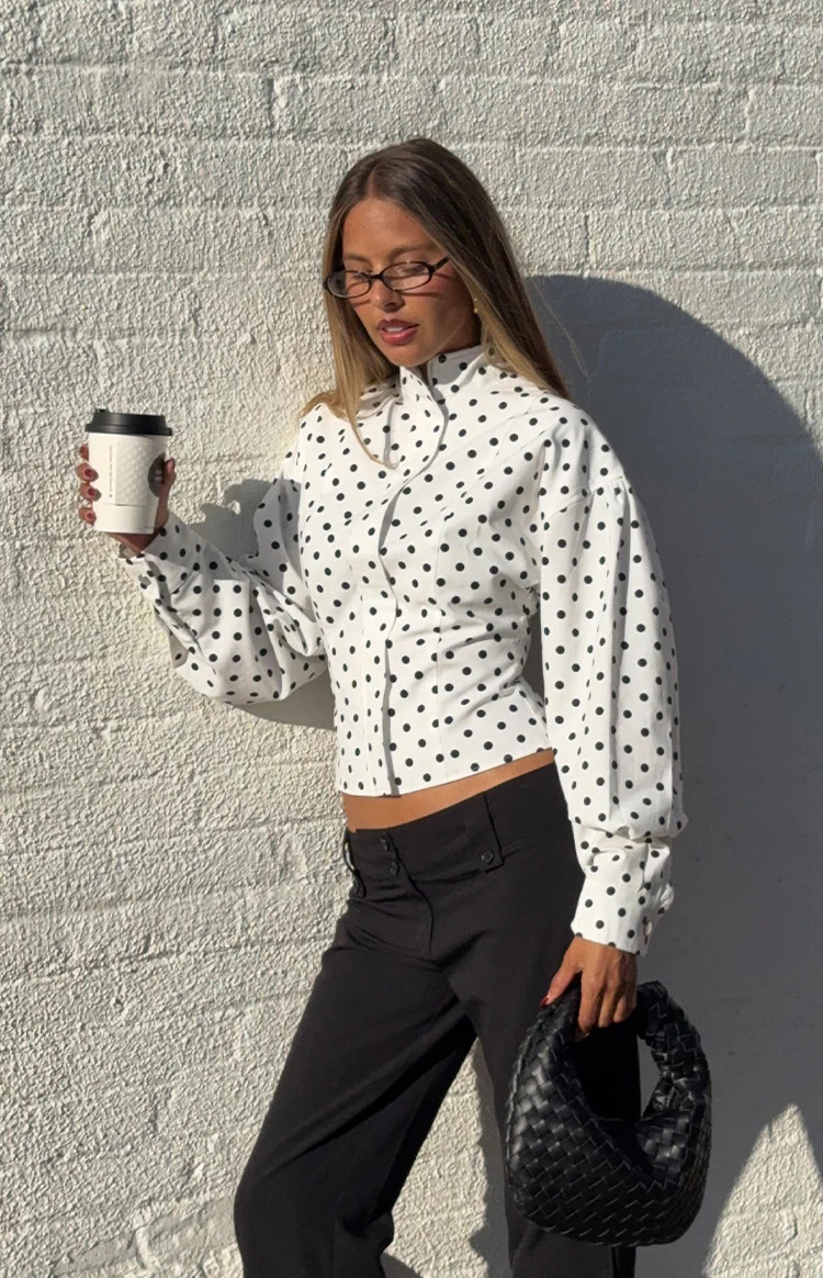 Front Page White Polka Dot Jacket | Beginning Boutique (AU)