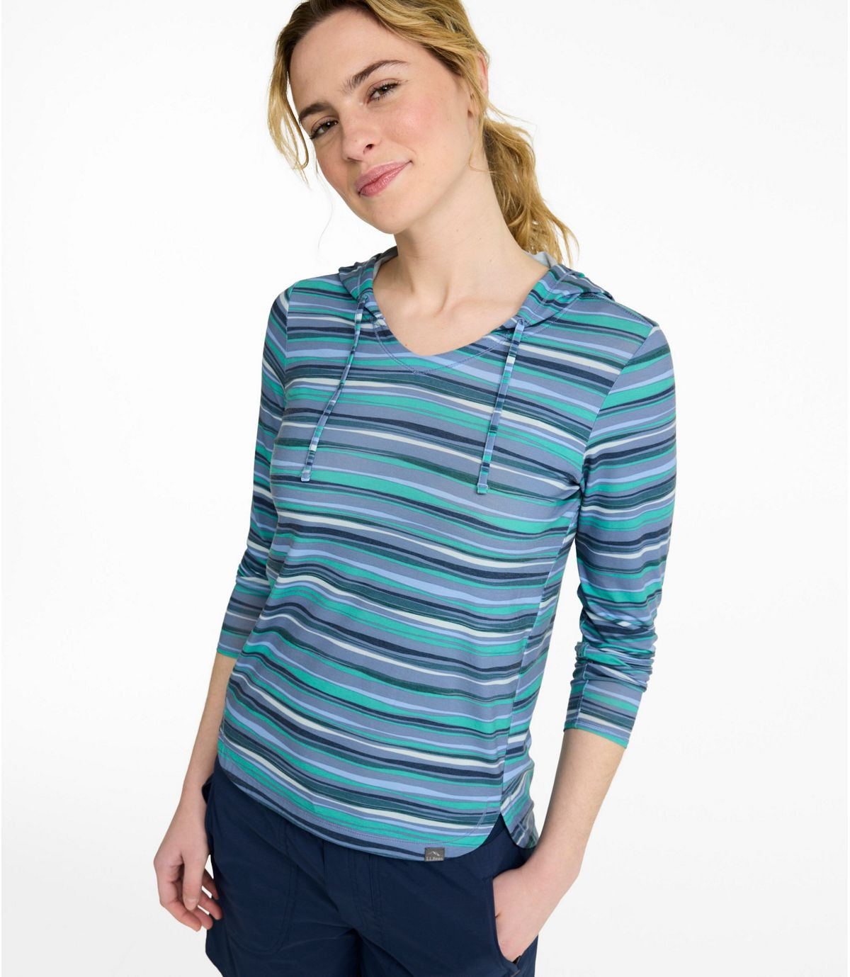 Women's Everyday SunSmart® Hoodie, Long-Sleeve Stripe | L.L. Bean