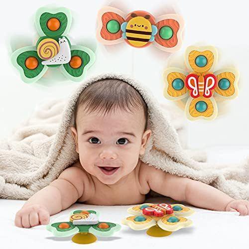 MANMI TOP,3pcs【2021 Upgraded】 Spinning Baby Toy with Section Cups,Suction Cup Spinner Toy, | Amazon (US)