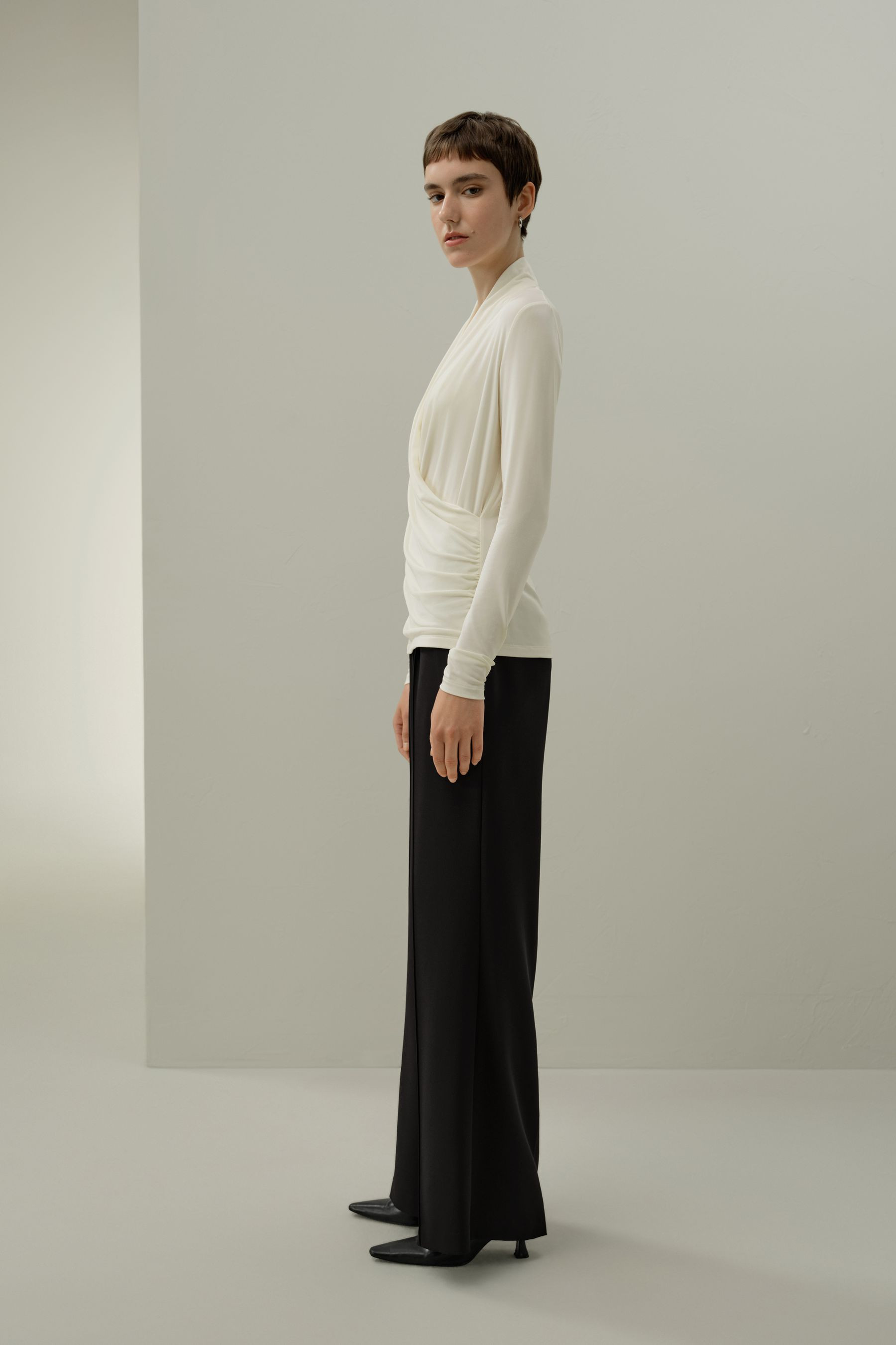 Top avvolgente elastico in jersey Silk Breeze | LilySilk