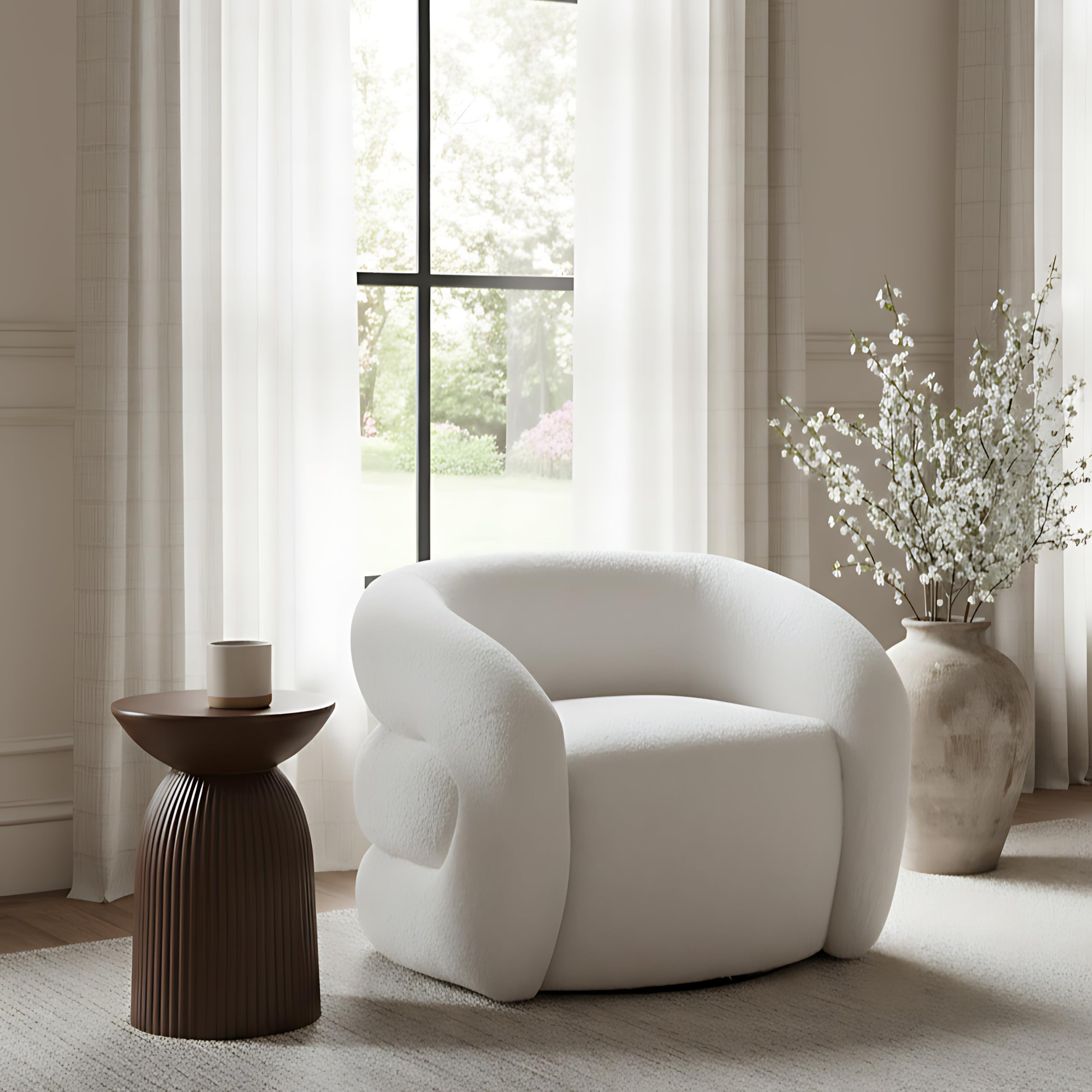 Meridian Furniture 473Cream Roxbury Collection Modern | Contemporary Upholstered Swivel Accent Ch... | Amazon (US)