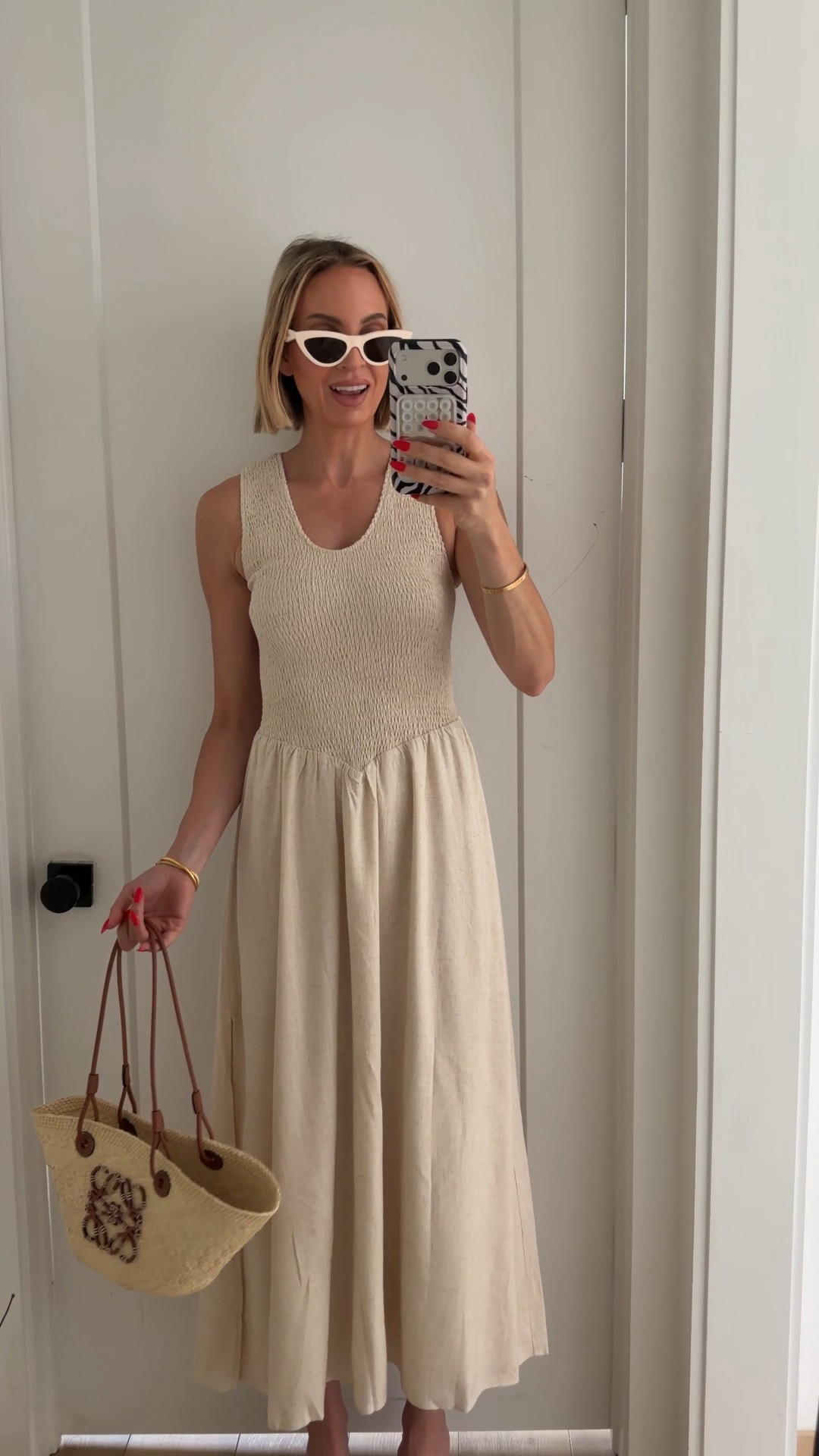 This dress is so beautiful and so flattering. It has this rouging and stretch on the top. It’s a linen material so it’s great for the summer. Wearing usual size ￼￼

@Petal & Pup

#LTKootd #LTKTravel #LTKSeasonal