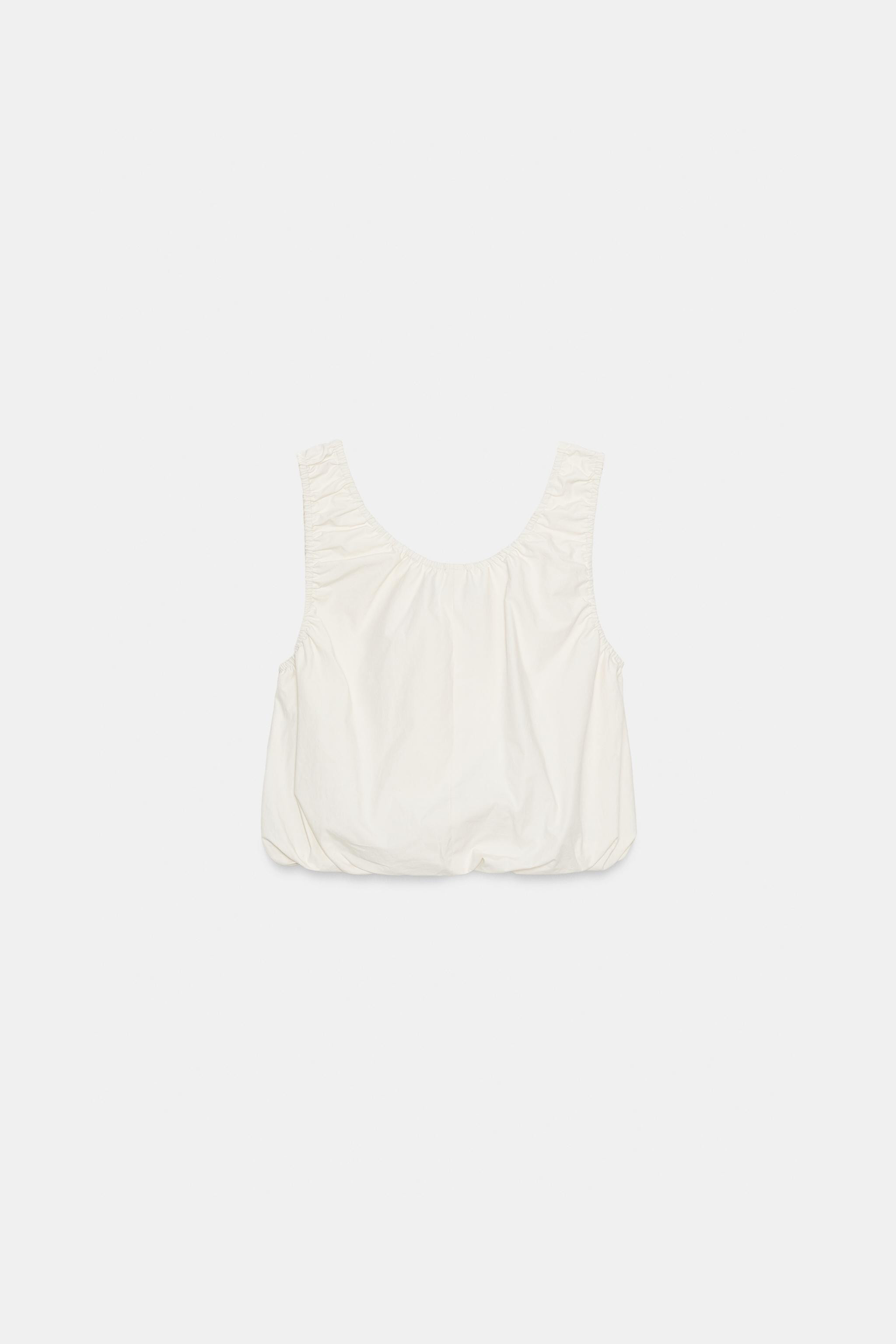 POPLIN BALLOON TOP | Zara US
