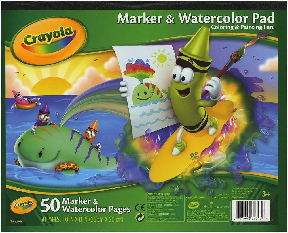 Crayola Marker and Watercolor Pad 10 x 8 Inches, 50 Pages, Pack of 4 | Amazon (US)