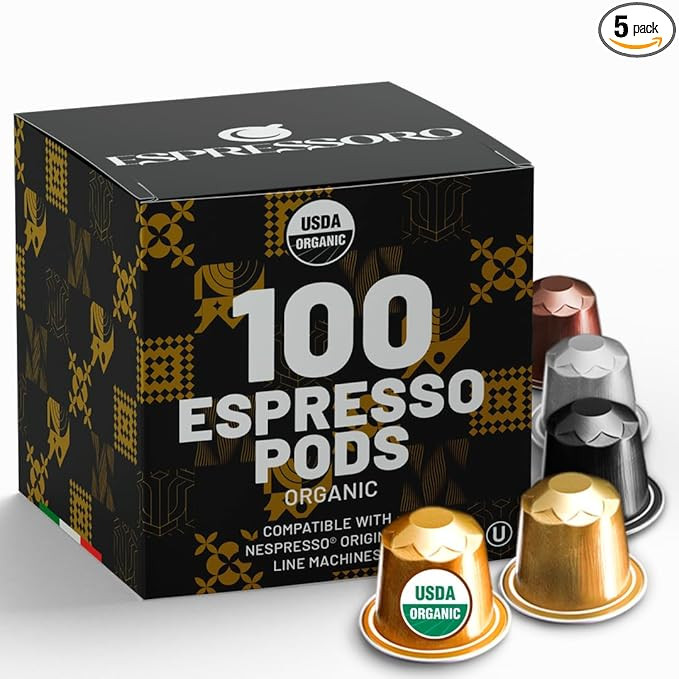Espressoro 100 Organic Espresso Capsules - Variety Pack USDA Certified Premium Aluminum pods comp... | Amazon (US)