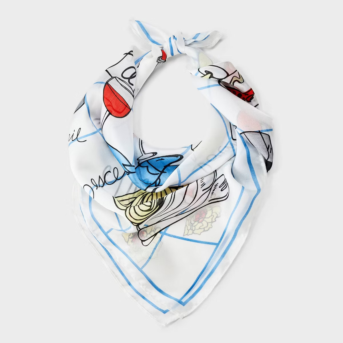 Women's Rustic Meal Graphic Scarf - A New Day™ Red/White | Target