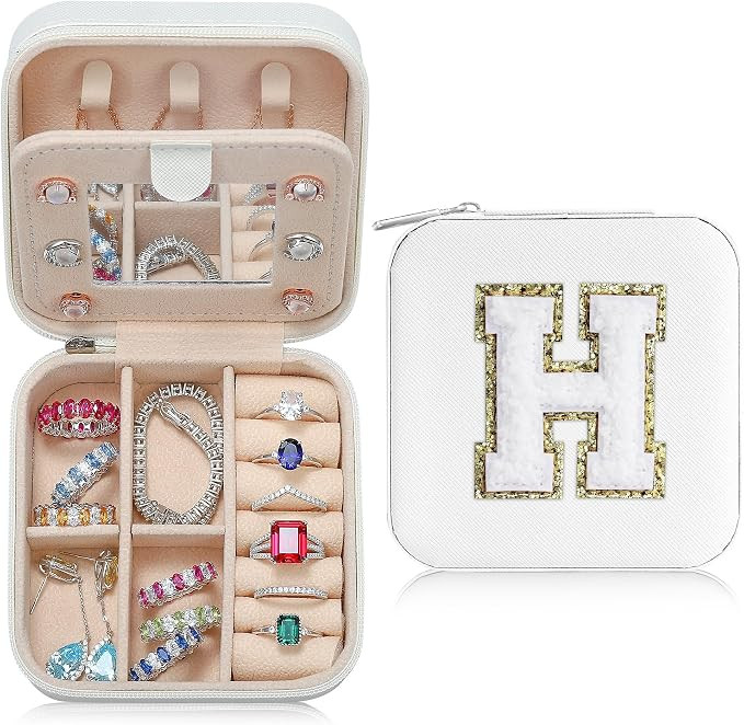 Parima Small Jewelry Box for Girls, Initial Jewelry Boxes for Girls | Small Jewelry Organizer | T... | Amazon (US)