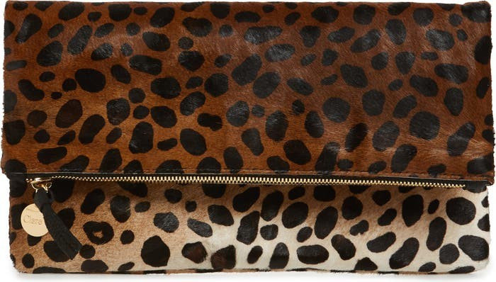 Genuine Calf Hair Foldover Clutch | Nordstrom
