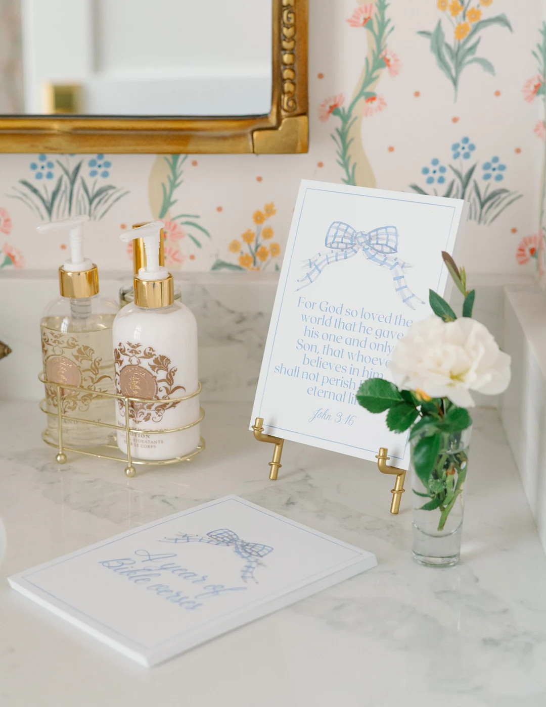 One Year of Scriptures / Bible Verses / With Gold Bamboo Easel - Etsy | Etsy (US)