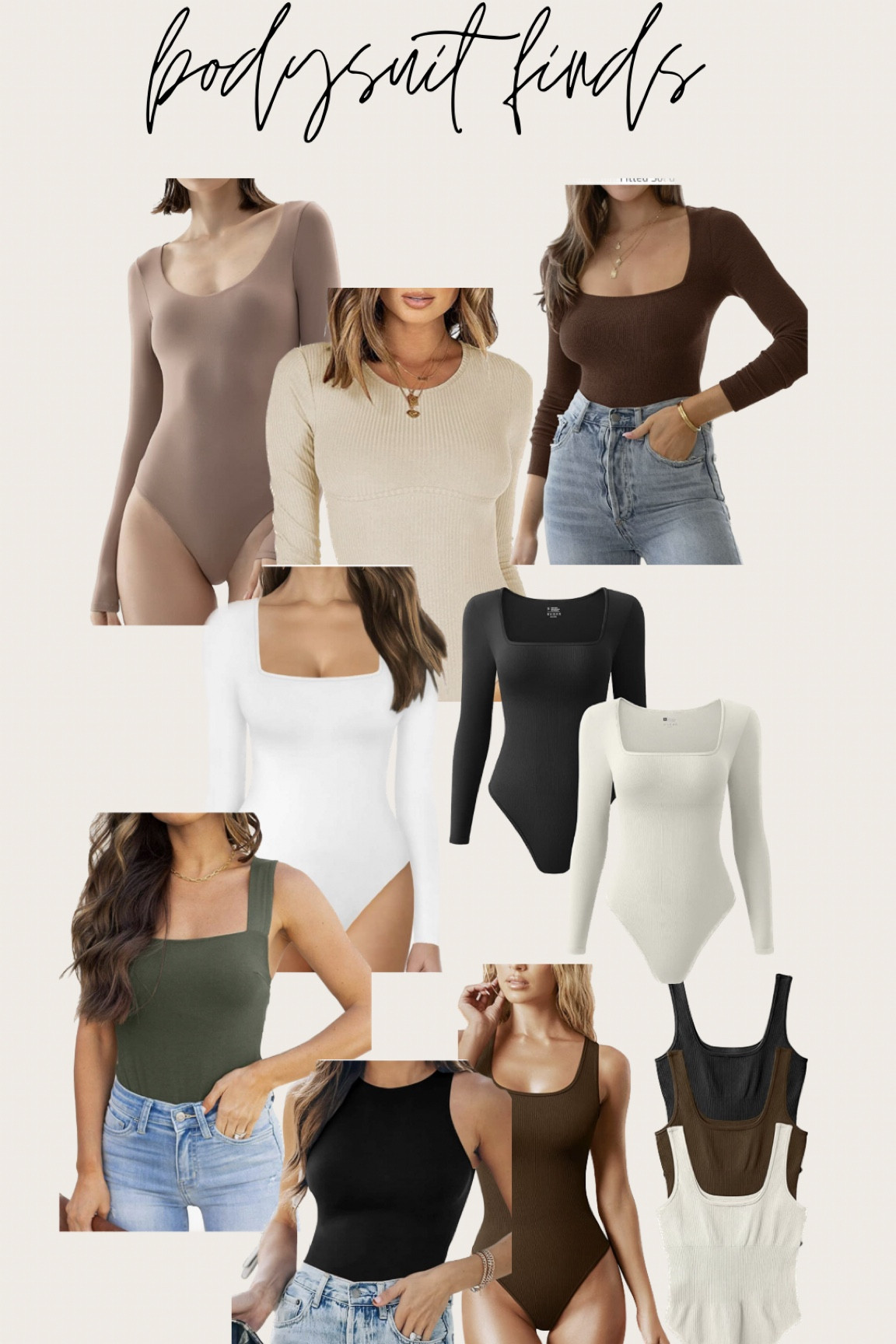 BODYSUIT FINDS! Pretty much all from Amazon! Tried to find dupes for Abercrombie and skims bodysuit!

I’m in the middle of rebuilding my wardrobe so this will be a fun wishlist series!! 

#bodysuit #amazonfinds #neutral 

#LTKFind #LTKSale #LTKunder50