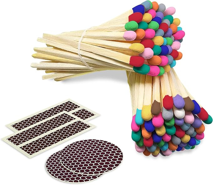 4" Rainbow Matches (100 Count, with Striking Stickers Included) | Decorative Unique & Fun for You... | Amazon (US)