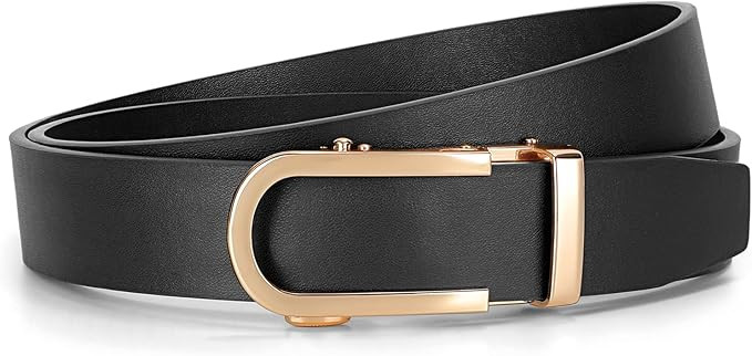 JASGOOD Ratchet Leather Belt for Women Ladies Ratchet Belt for Jeans Pants Dresses with Gold Buck... | Amazon (US)