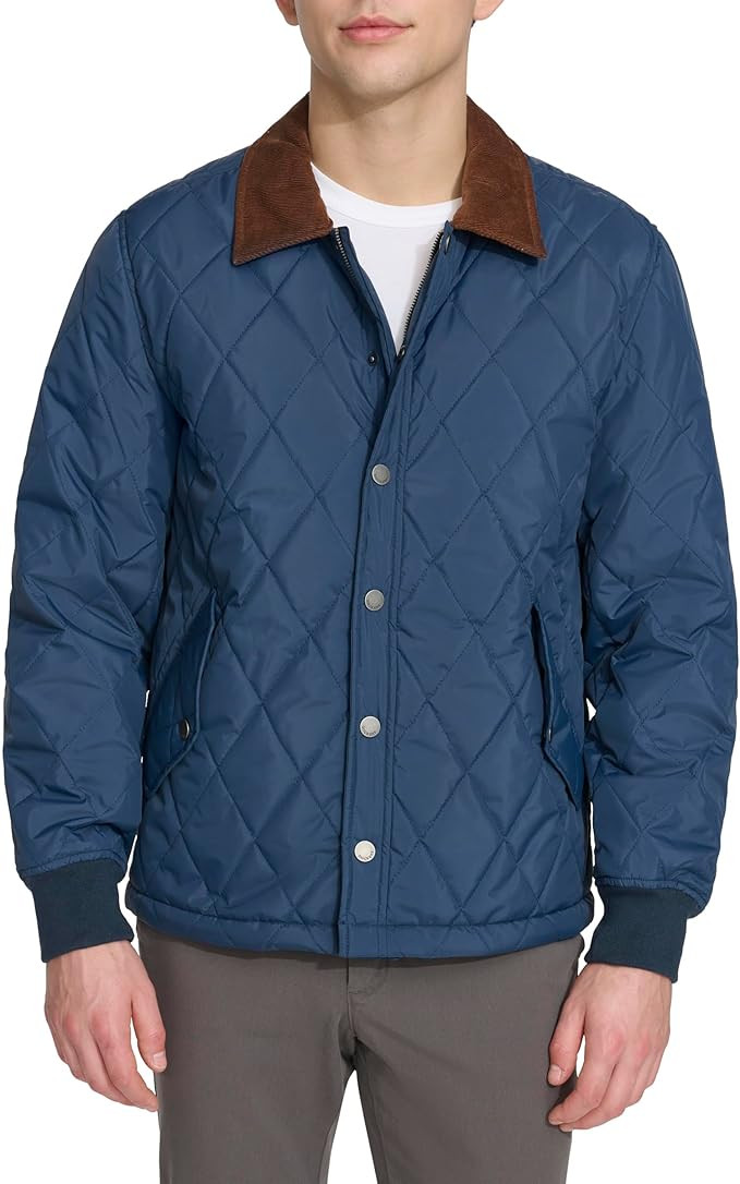 DOCKERS Men's Diamond Quilted Jacket With Corduroy Collar | Amazon (US)