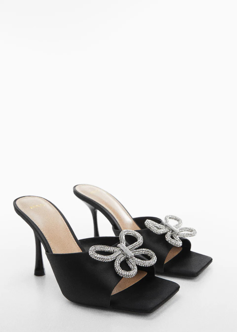 Heeled sandals with rhinestone detail -  Women | Mango United Kingdom | MANGO (UK)