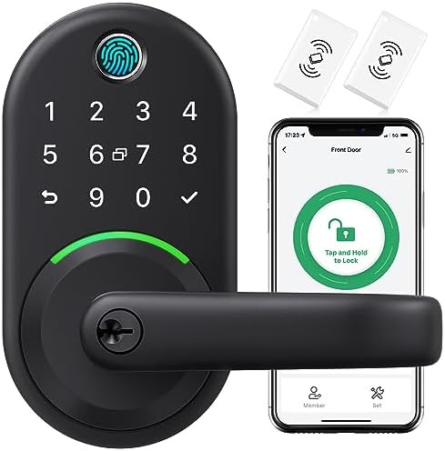 Smart Door Handle Lock with Keypad, Yamiry Fingerprint Knob for Front Door | Amazon (US)