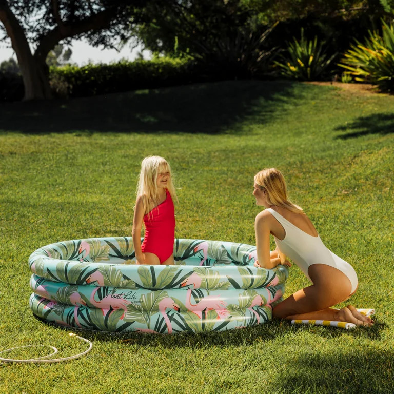 Float Life by Funboy Inflatable Round 3-Ring Kiddie Pool, Flamingo, 65" Diameter, Children Ages 6... | Walmart (US)