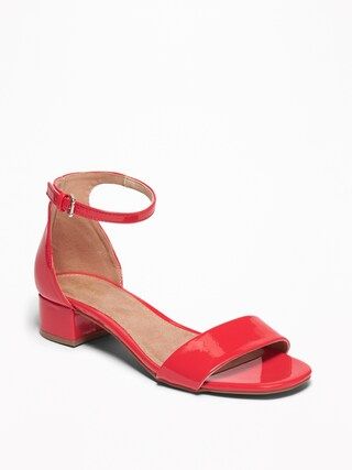 Faux-Patent Low-Heel Sandals for Women | Old Navy US