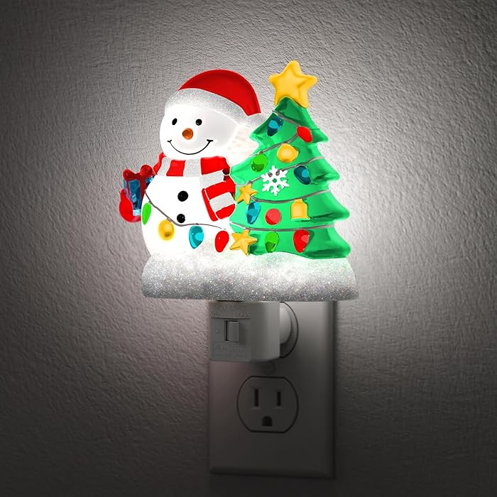 Briignite Snowman Christmas Tree Night Light, 5000K Night Lights Plug into Wall, Christmas Tree C... | Amazon (US)